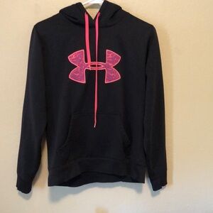 Under Armour Black Hoodie with Pink Logo